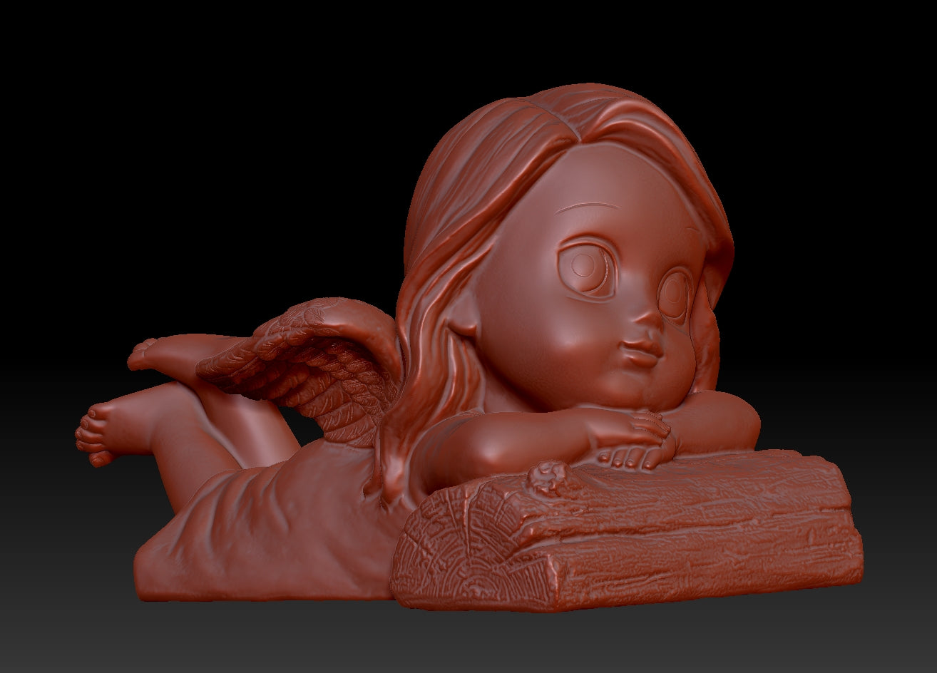 Cute girl crouching on wood