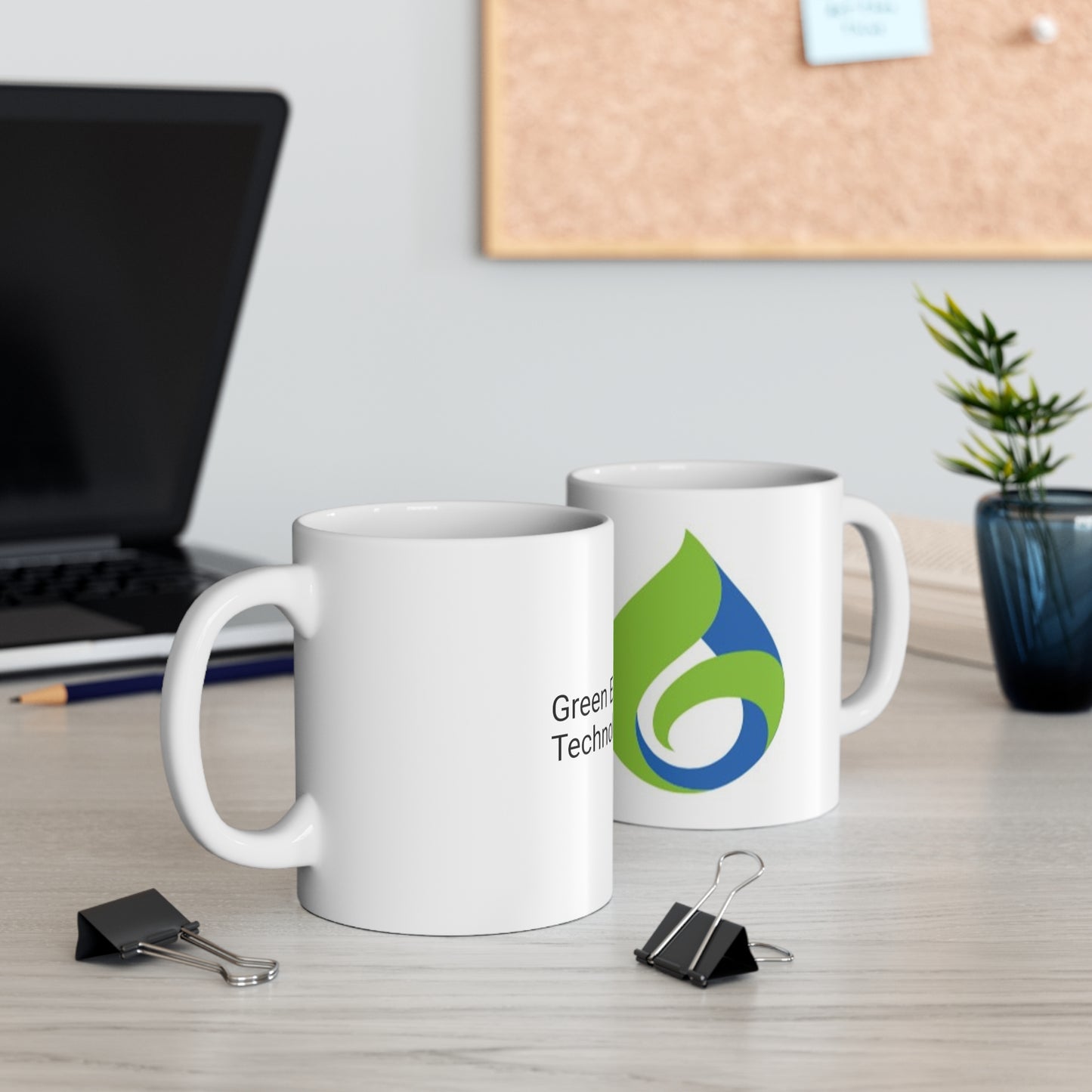 Ceramic Mug 11oz Green Earth Technologies Logo